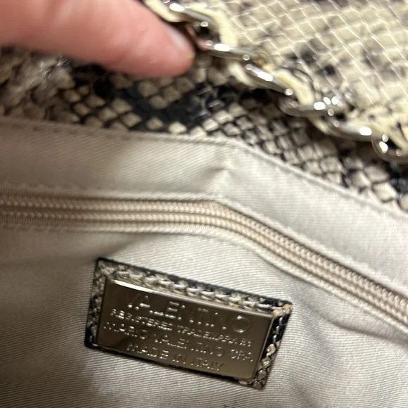 Valentino Handbag Snakeskin print with studs and silver hardware. - Picture 3 of 6